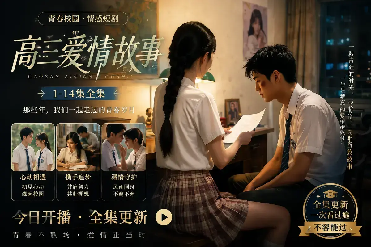 《AI 短剧高三爱情故事》高清完整版在线观看 - 中字无删减全集 - 校园恋曲初见心动误会虐心毕业告白 - 高三爱情故事网盘下载资源分享